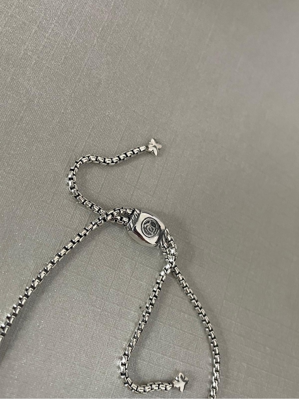 David Yurman Petite Cross Chain Bracelet Sterling Silver with Pave Diamonds - Picture 3 of 8